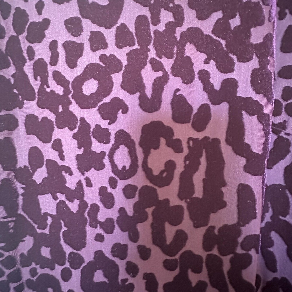 Cache Purple Leopard Y2K Velvet Bodycon Cocktail Dress 3/4 Mesh Sleeve Size 6 - Picture 10 of 16